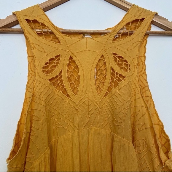 Ripcurl yellow dress sleeveless lightweight bohemian skater medium oversized sun - Picture 6 of 12